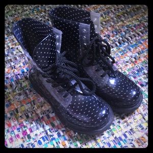 Waterproof polka-dot Combat Boots